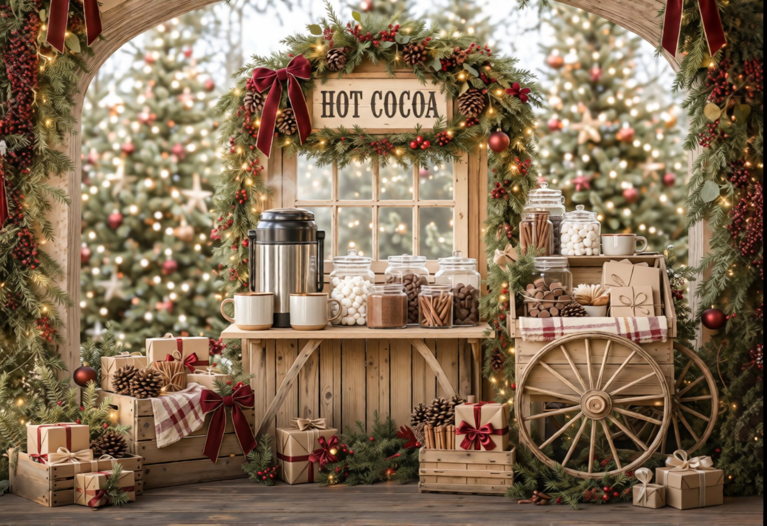 خلفية تصوير Hot Cocoa Christmas