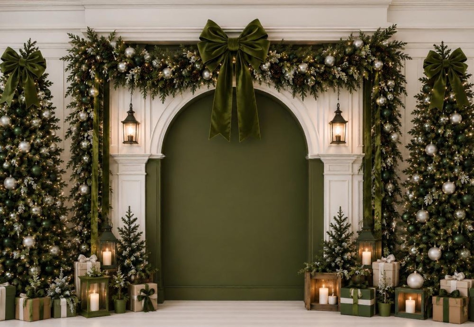 خلفية تصوير Evergreen Christmas Arch