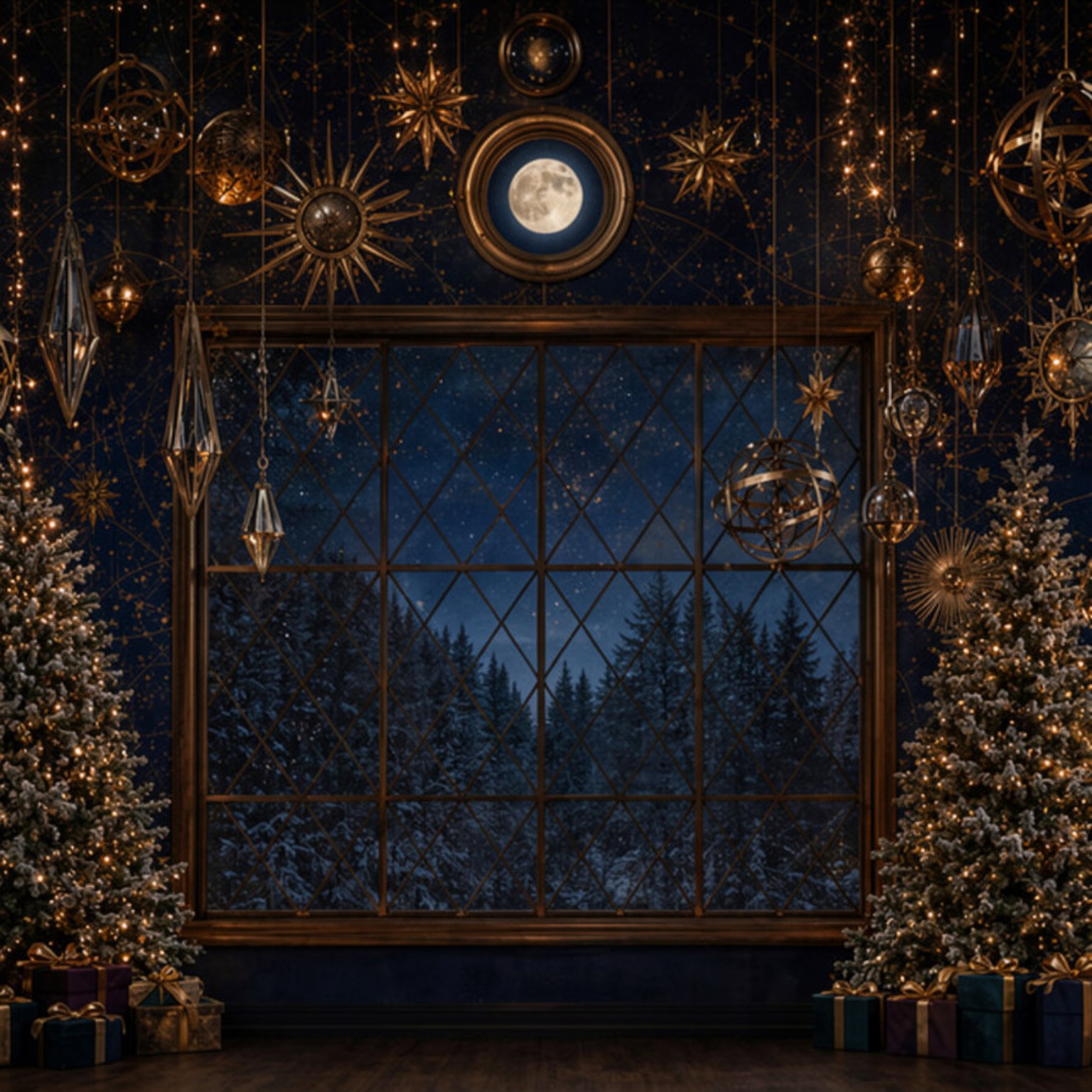 خلفية تصوير Midnight Moon Christmas