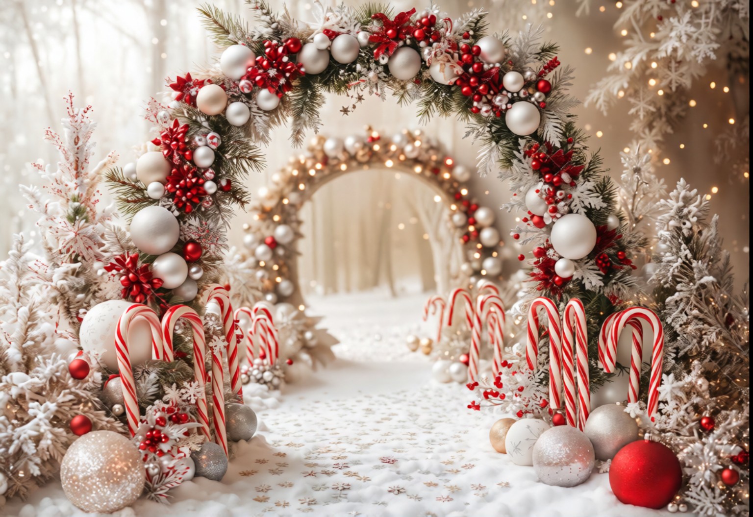 خلفية تصوير White Candy Cane Arch