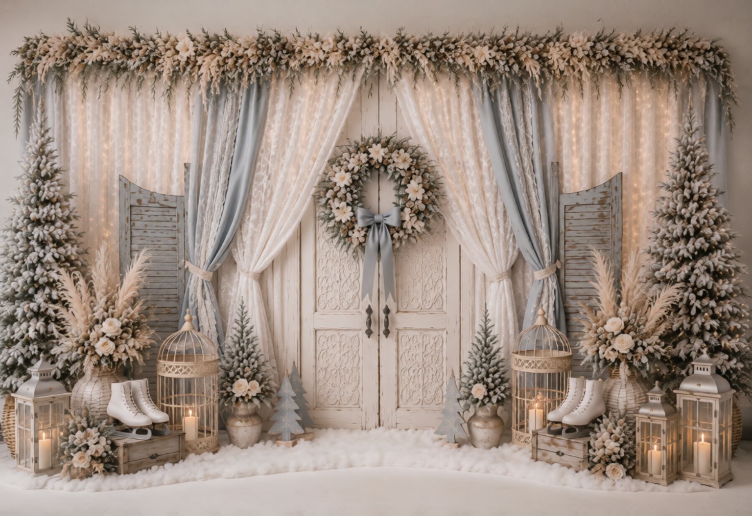 خلفية تصوير Winter White Doorway